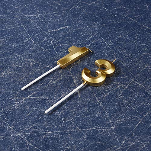 13Th Birthday Candles,Gold Number 13 Cake Topper For Birthday De