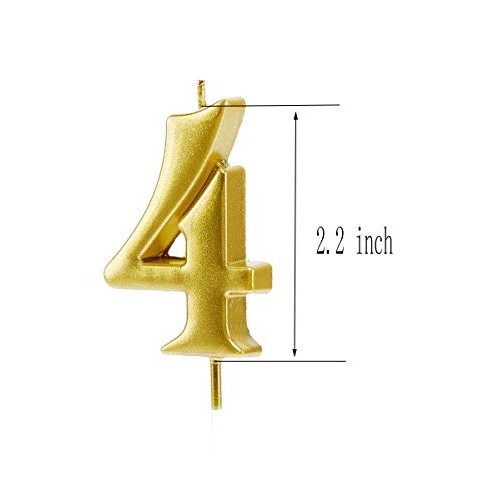 Bailym Gold 40Th Birthday Candles,Number 40 Cake Topper For Part