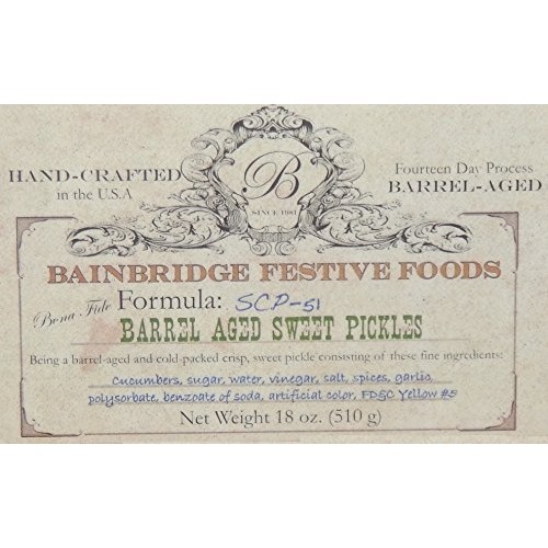 Bainbbridge Barrel-Aged Sweet Pickles - 18 Oz