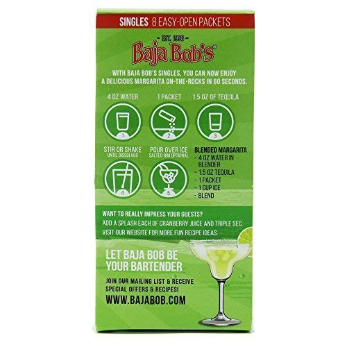 Baja Bobs Original Margarita Mix Singles Contains 8 Single-Ser