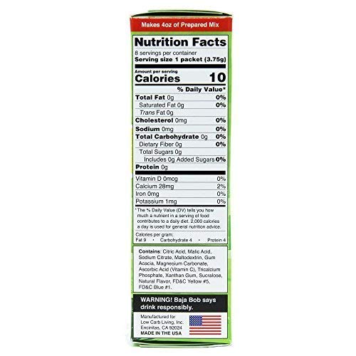 Baja Bobs Original Margarita Mix Singles Contains 8 Single-Ser