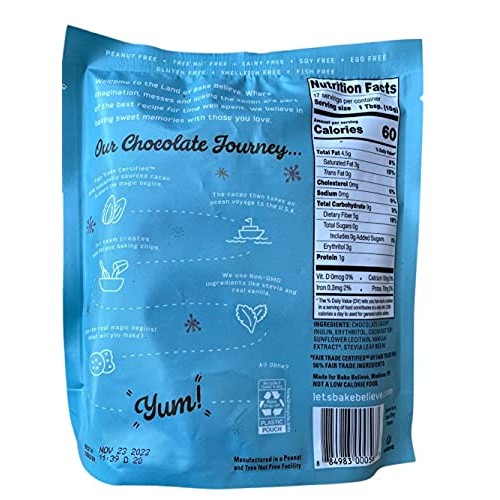 Bake Believe Baking Chips All Natural Stevia Sweetened Dark Cho