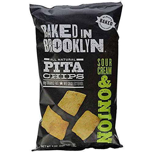 Baked In Brooklyn, Pita Chips, Sour Cream, Onion, 8 Oz Pack Of 2