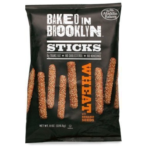 Baked In Brooklyn Sesame Seed Breadsticks &Amp; Pita Chips 8Oz. Wheat