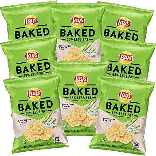 Lays Baked Sour Cream &Amp; Onion Flavored Potato Crisps, 1.375 Oun
