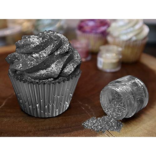 Bakell Black Shimmer Edible Glitter, 5 Gram | Tinker Dust Edible
