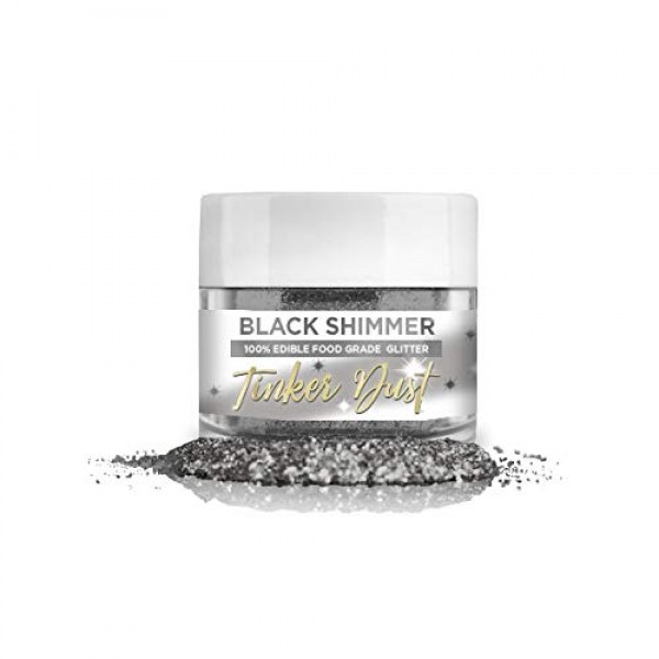 BAKELL Black Shimmer Edible Glitter, 5 Gram | TINKER DUST Edible...