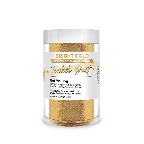 Bakell Bright Gold Edible Glitter, 25 Grams | Tinker Dust Edible