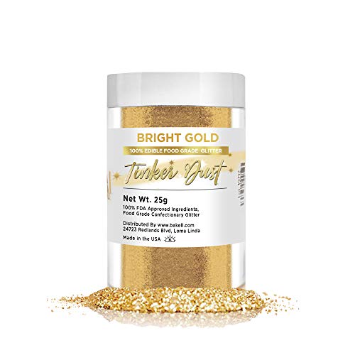 Bakell Bright Gold Edible Glitter, 25 Grams | Tinker Dust Edible