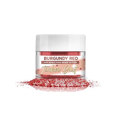 Bakell Burgundy Red Edible Glitter, 5 Gram | Tinker Dust Edible