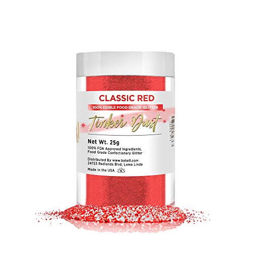 Bakell Classic Red Edible Glitter, 25 Grams | Tinker Dust Edible