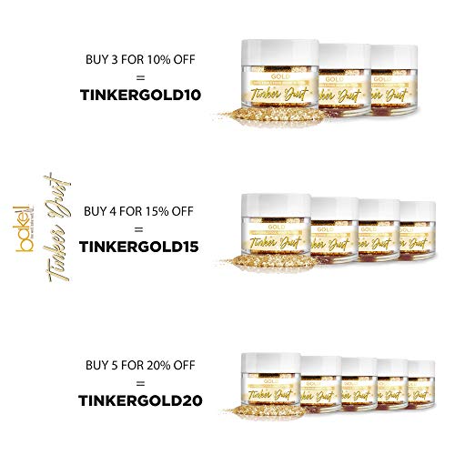 Bakell Gold Edible Glitter, 5 Gram | Tinker Dust Edible Glitter