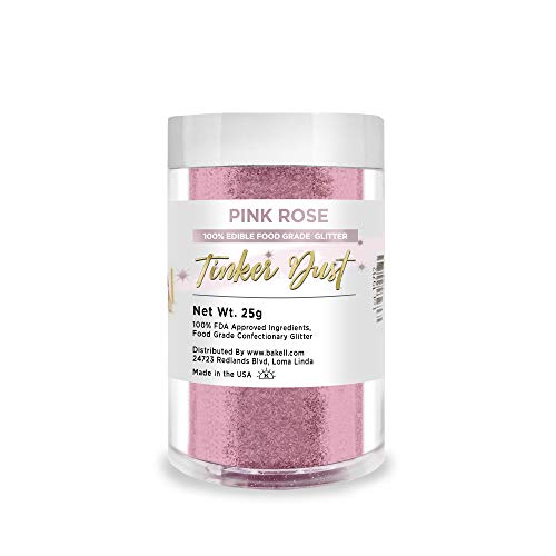 Bakell Pink Rose Edible Glitter, 25 Gram | Tinker Dust Edible Gl