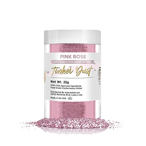 Bakell Pink Rose Edible Glitter, 25 Gram | Tinker Dust Edible Gl
