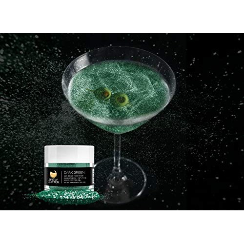 Brew Glitter Dark Green Edible Glitter For Drinks, Cocktails, Be