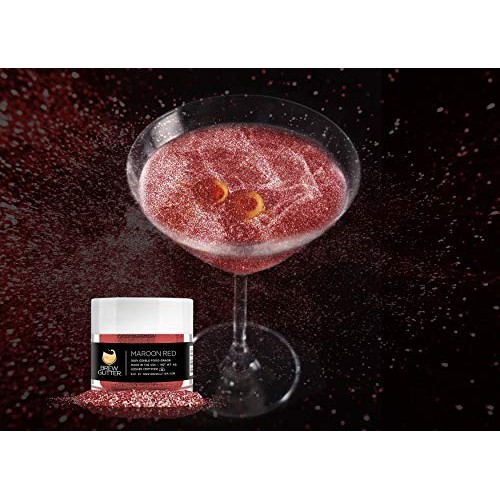 Brew Glitter Maroon Red Edible Glitter For Drinks, Cocktails, Be