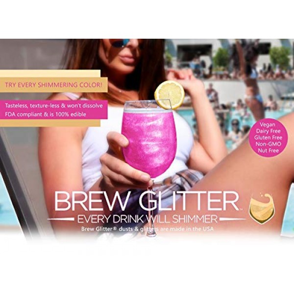 BREW GLITTER Purple Edible Glitter For Drinks, Cocktails, Beer, ...