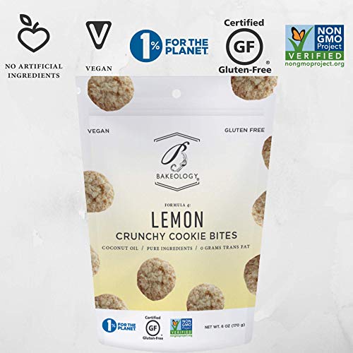 Bakeology Vegan Cookies | Lemon | 3 - 6 Oz Bags | Gluten Free Cr