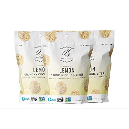 Bakeology Vegan Cookies | Lemon | 3 - 6 Oz Bags | Gluten Free Cr