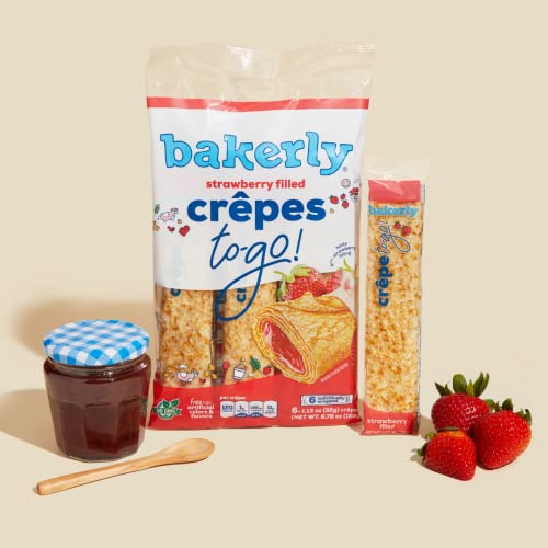 Bakerly Strawberry Filled Crepes To Go! Non Gmo, Free From Artif