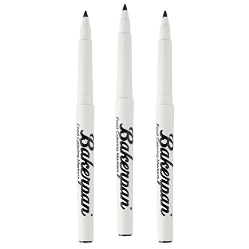 Bakerpan Food Coloring Markers, Fine Tip, Black, Set Of 3 Black
