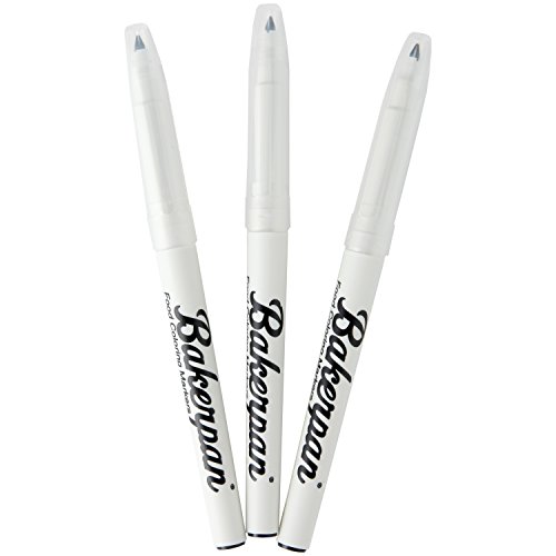 Bakerpan Food Coloring Markers, Fine Tip, Black, Set Of 3 Black