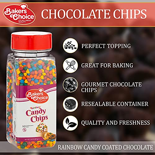 Rainbow Candy Coated Chips -Non Dairy, Kosher - 10 Oz. -Baker’S