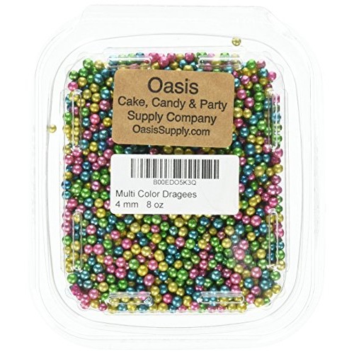 Bakers Ez Way 8-Ounce Dragees Cake Cupcake Cookie Sprinkles, 4Mm