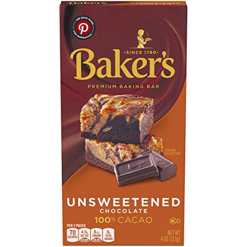 Bakers Premium Unsweetened Chocolate Baking Bar 4 Oz Box
