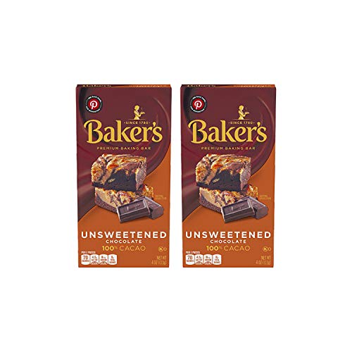 Bakers Unsweetened Baking Chocolate Bar, 4 Oz Pack Of 2 Koshe