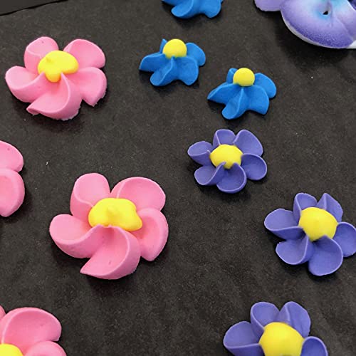 Flower Assortment - 24 Pcs Pansy Drop Flowers Edible Icing Cake