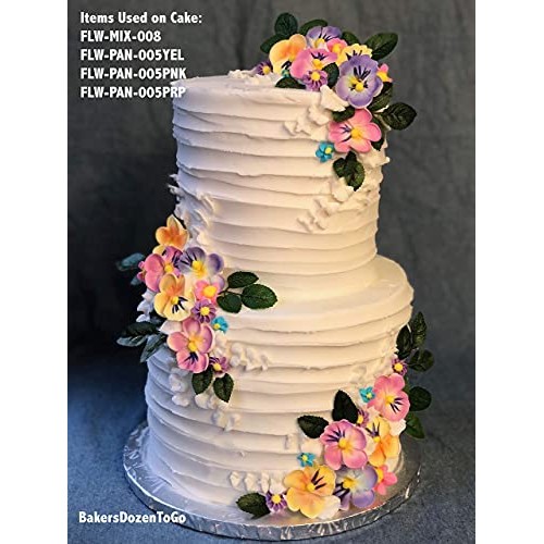 Flower Assortment - 24 Pcs Pansy Drop Flowers Edible Icing Cake