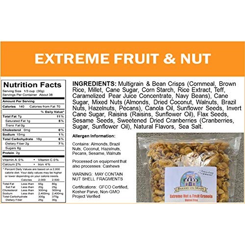 Bakery On Main Gluten-Free, Non GMO Granola, Extreme Fruit & Nut...