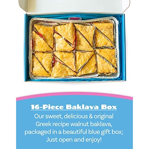 Bakluva 16-Piece Baklava Pastry Dessert Gift Box - 16 Large 2....