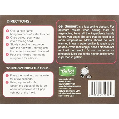 Bakol Jel Dessert, Raspberry, 3 Ounce Pack Of 12