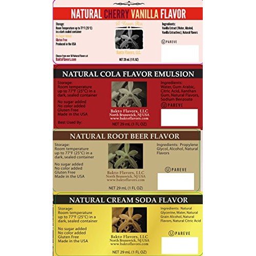 Bakto Flavors - Natural Soda Combo Pack - 4 1 Fl Oz Bottles -