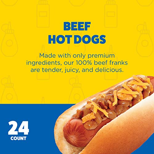 Ball Park Beef Hot Dogs, Original Length, 24 Count Club Pack