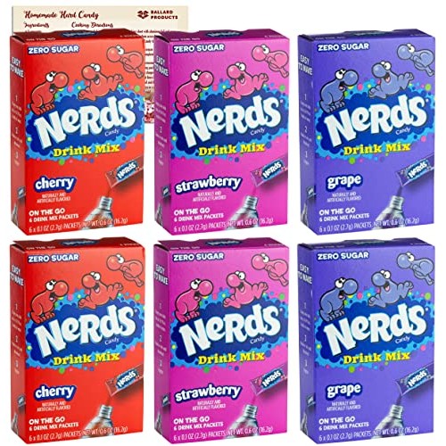 Nerds Flavored Drink Mix Singles Pack of 6 Boxes - 6 Boxes of Su...