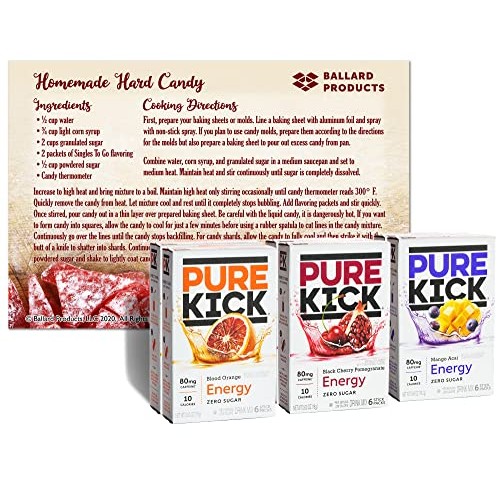 Pure Kick Energy Drink Mix Packets With Caffeine - Variety Pack ...