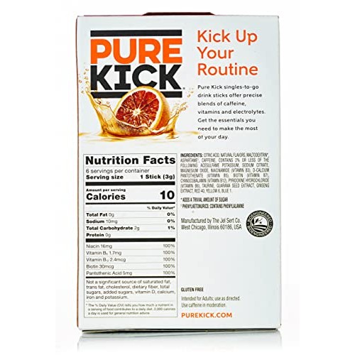 Pure Kick Energy Drink Mix Packets With Caffeine - Variety Pack ...
