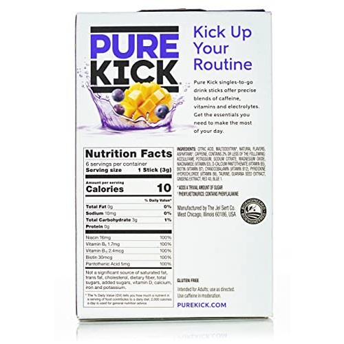 Pure Kick Energy Drink Mix Packets With Caffeine - Variety Pack ...