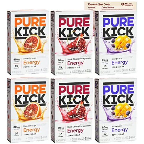 Pure Kick Energy Drink Mix Packets With Caffeine - Variety Pack ...