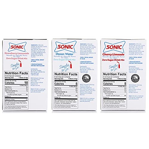 Sonic Singles to Go Variety Pack of 6 - 2 Boxes Each - Cherry Li...