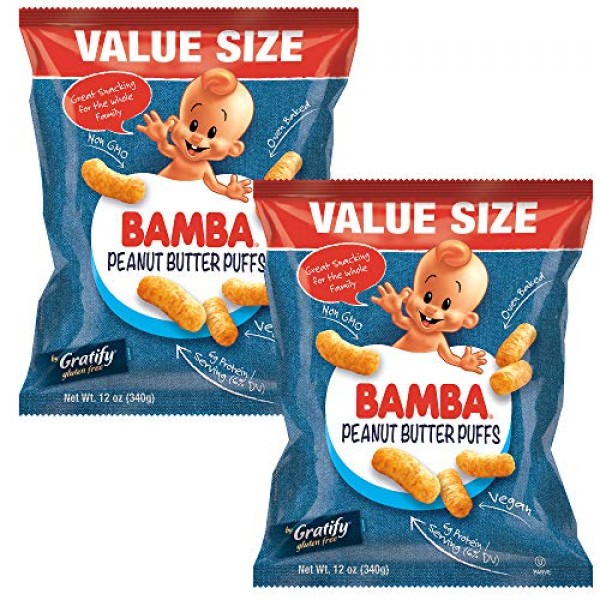 Gratify Bamba Peanut Butter Snacks for Families - All Natural Pe...