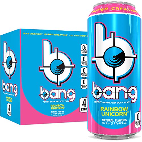 Bang Rainbow Unicorn Energy Drink, 0 Calories, Sugar Free With S