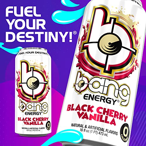 Bang Black Cherry Vanilla Energy Drink, 0 Calories, Sugar Free w...