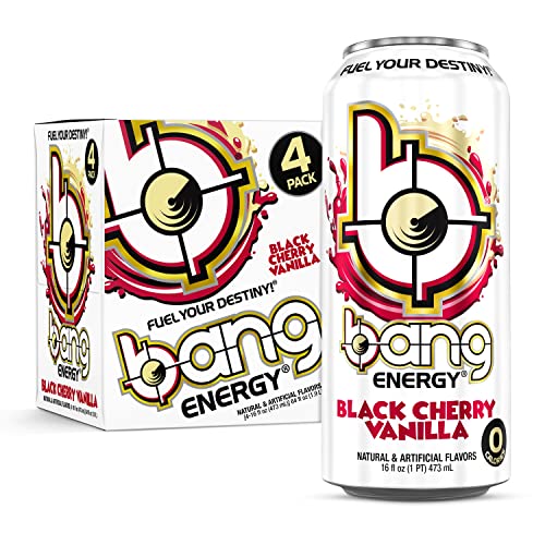 Bang Black Cherry Vanilla Energy Drink, 0 Calories, Sugar Free w...