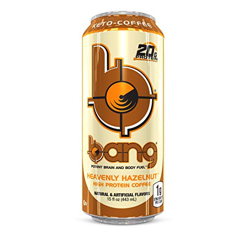 Bang Heavenly Hazelnut Keto Coffee Energy Drink, 20G Protein, 16