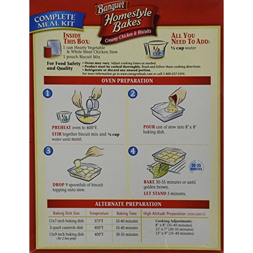 Banquet, Homestyle Bakes, Creamy Chicken &Amp; Biscuits, 28.10Oz Box