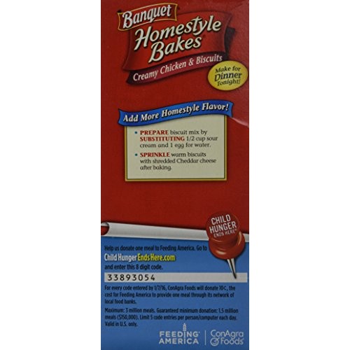 Banquet, Homestyle Bakes, Creamy Chicken &Amp; Biscuits, 28.10Oz Box